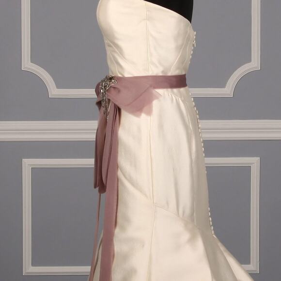 MONIQUE LHUILLIER Marcella Lavender Crystals Formal Bridal Sash Belt main image 6
